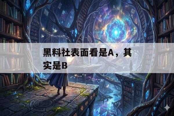 黑料社表面看是A，其实是B